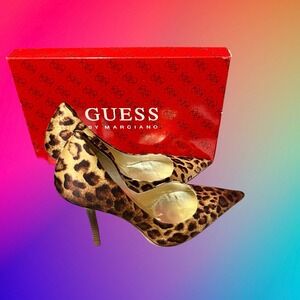 Guess by Marciano Leopard Print Pointed Toe Pumps Size 6M